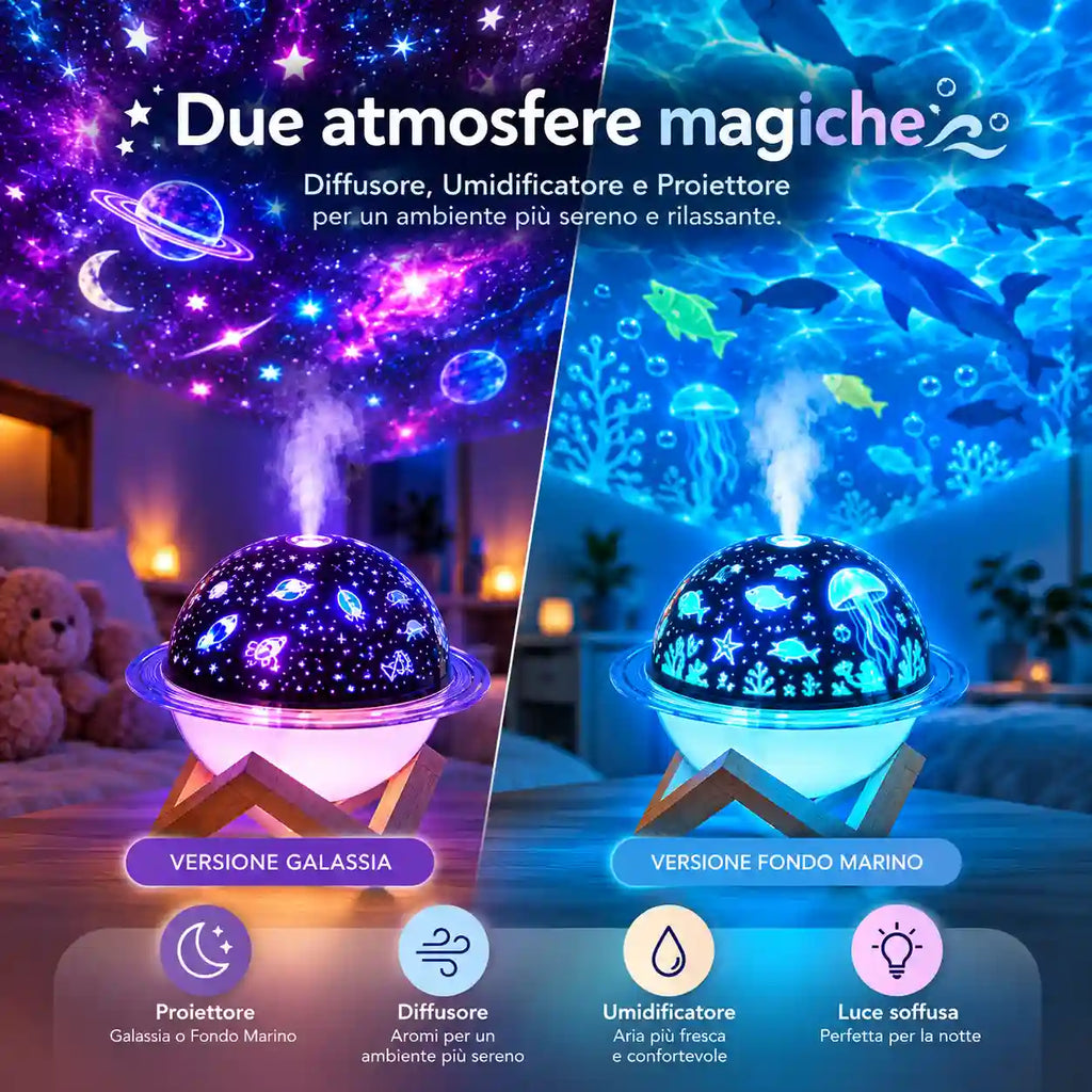 LumiDream™ — Diffusore, Umidificatore e Proiettore 3 in 1